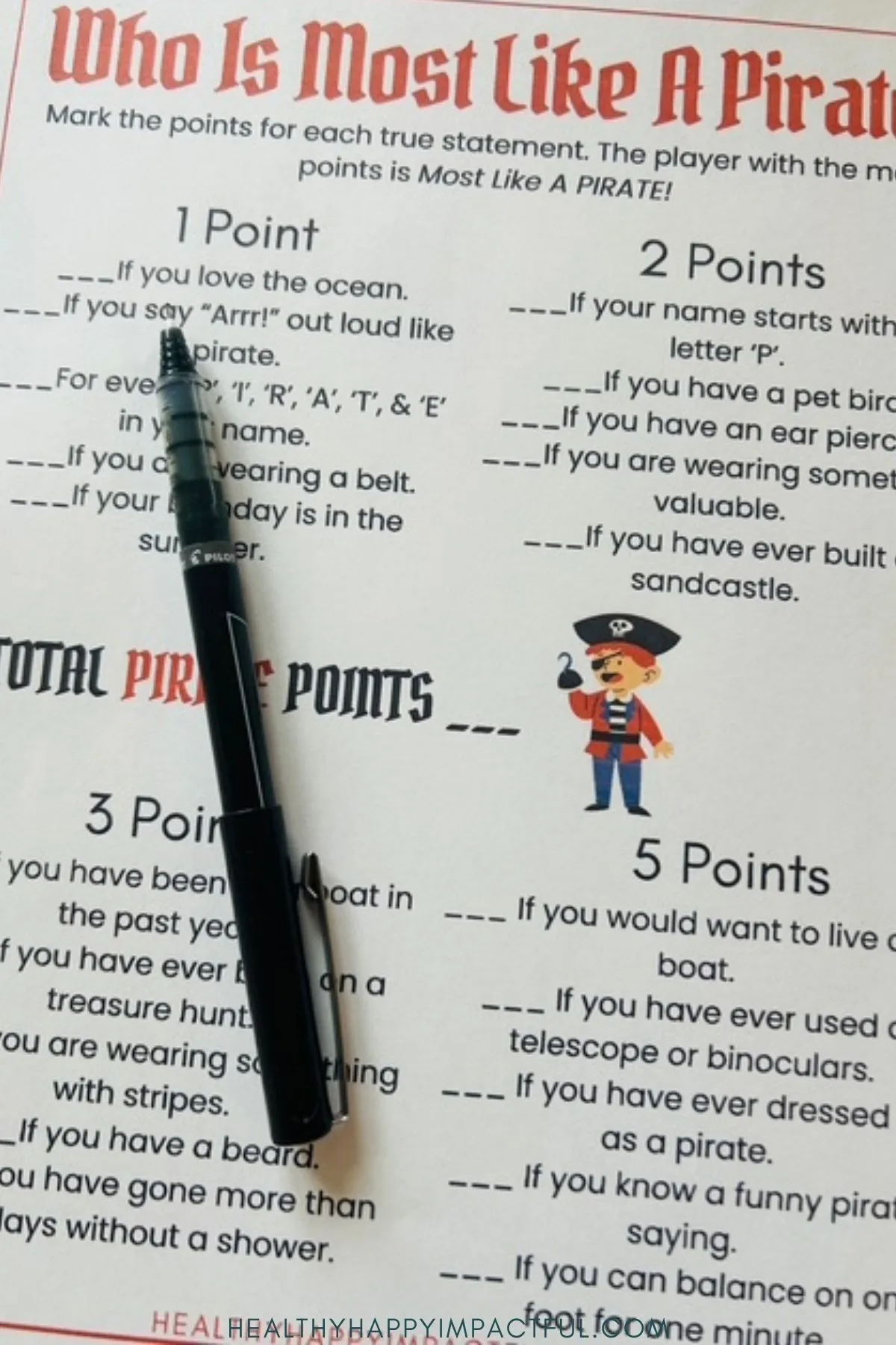 game for kids, pirate party games, birthday party games