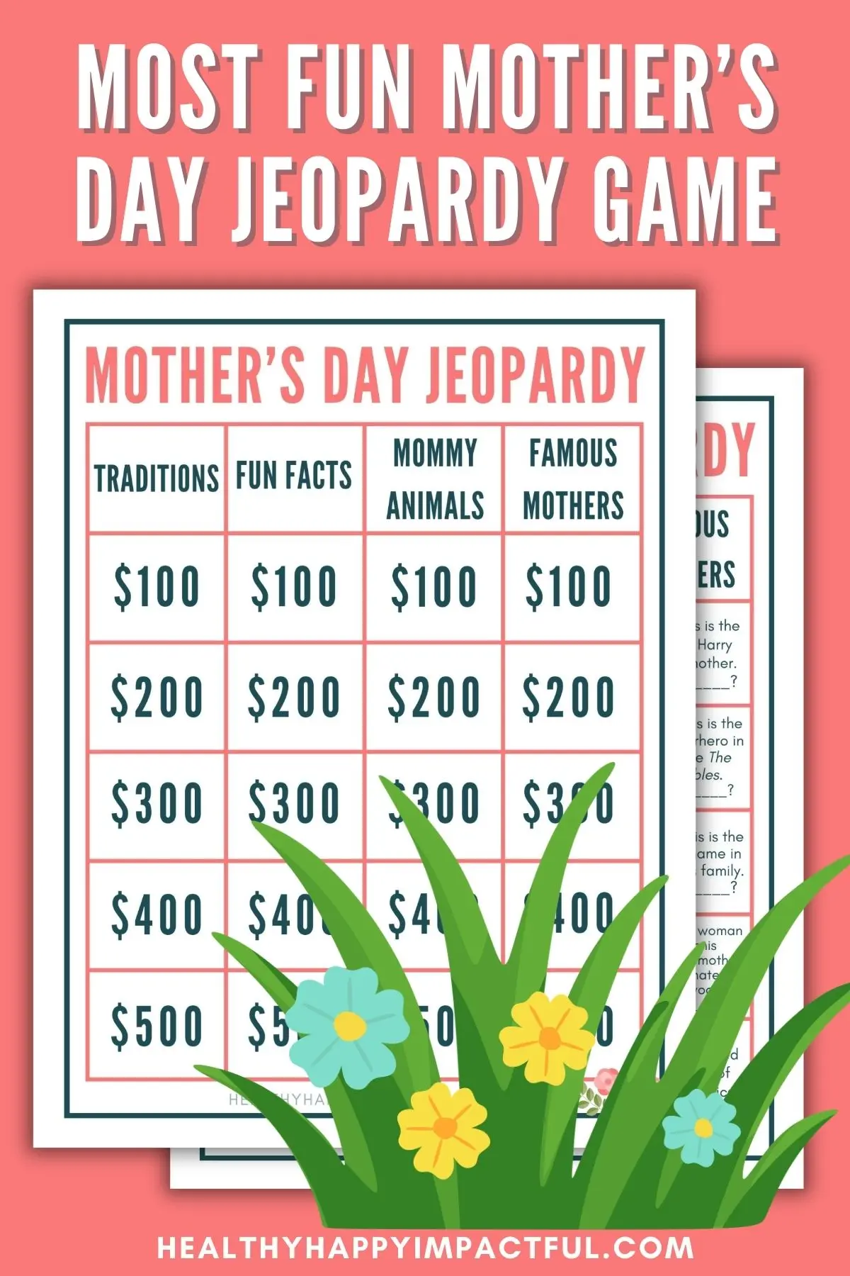 free printable Mother's Day Jeopardy Game pdfs
