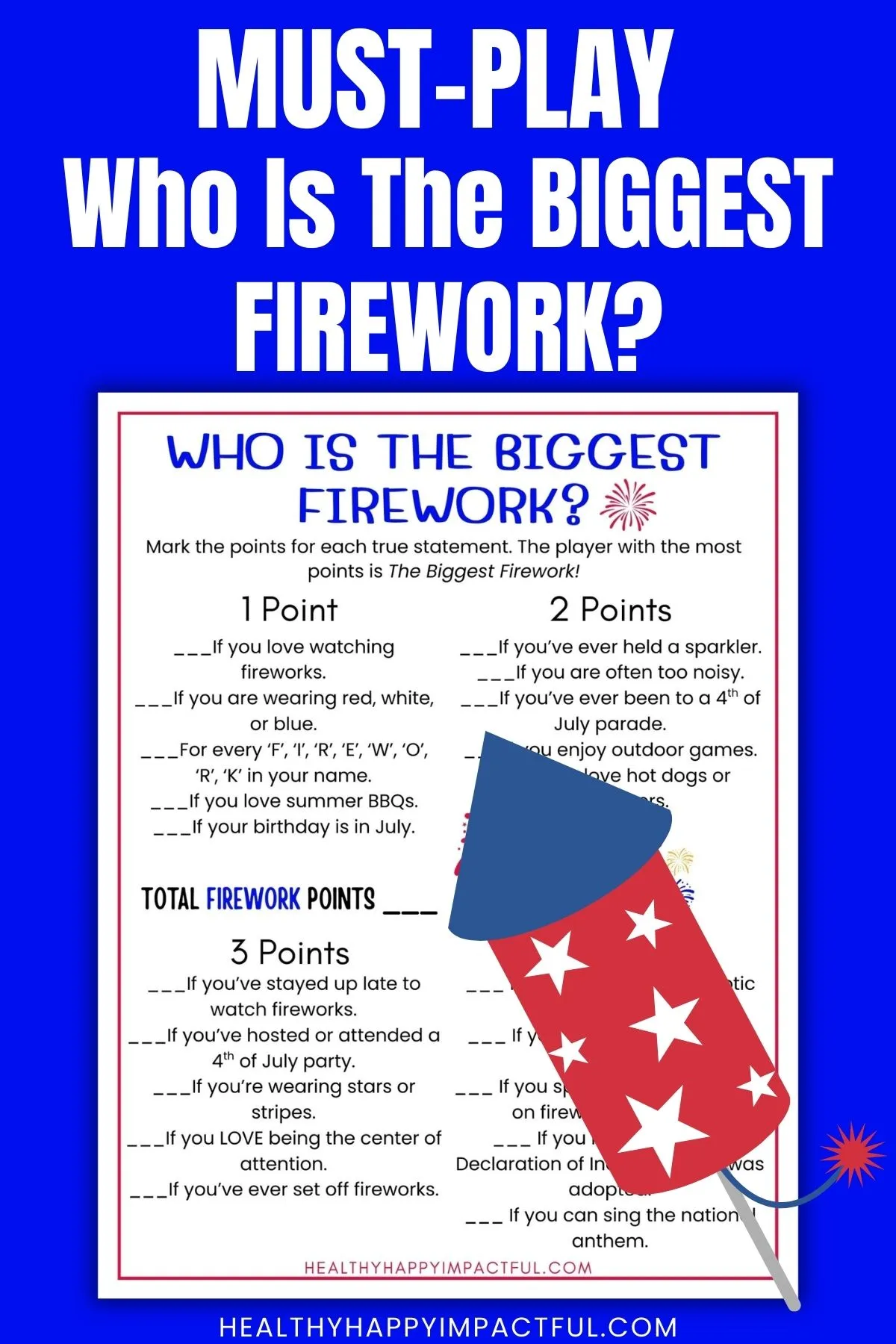 who is the biggest firecracker; who is most like game