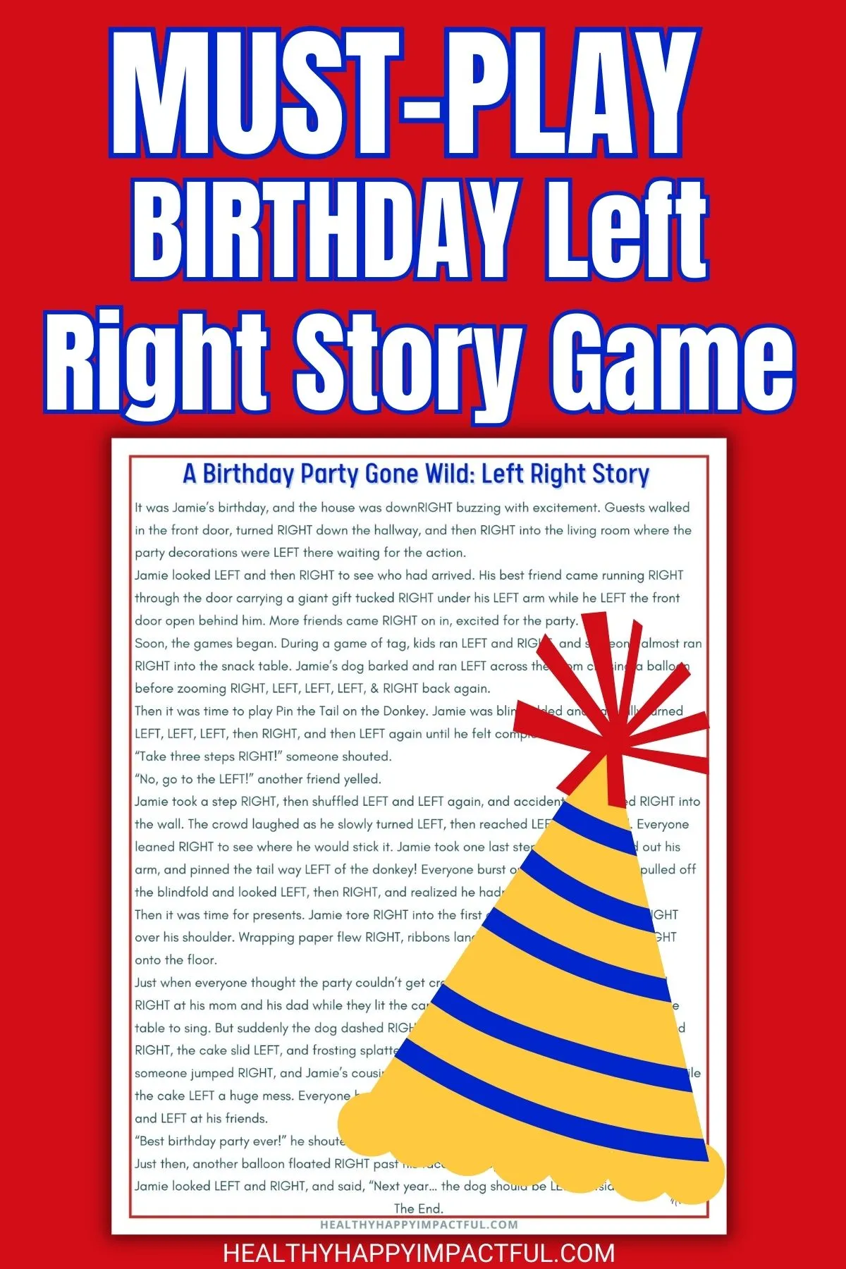 birthday party left right story game for kids