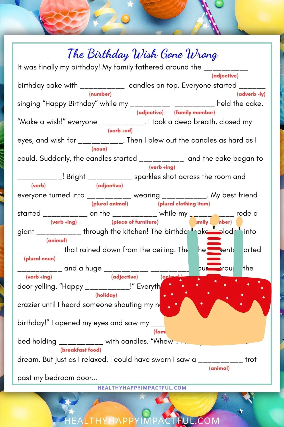 birthday mad libs for kids free printable