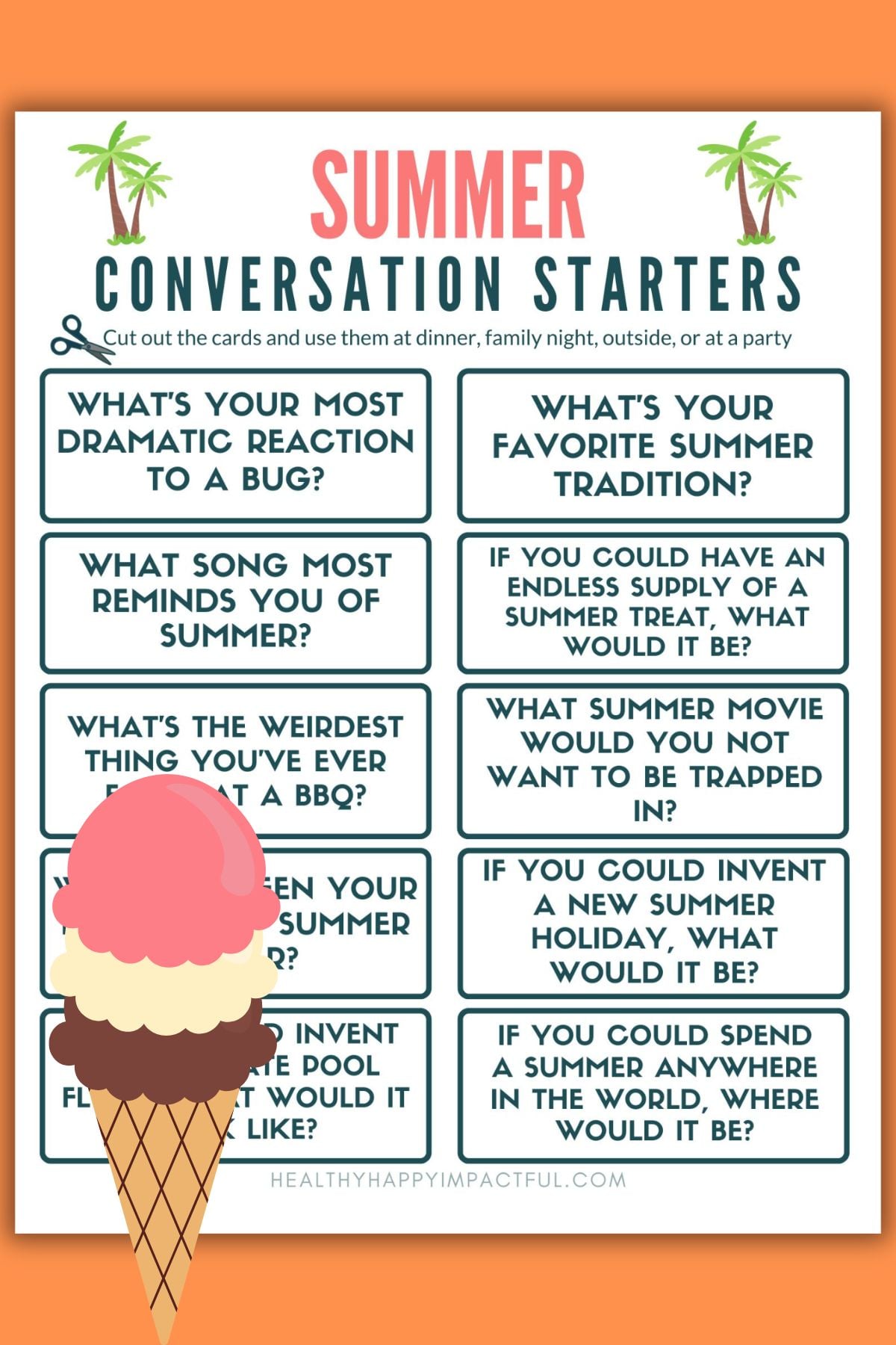 summer conversation starters cards pdf printable free